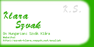 klara szvak business card